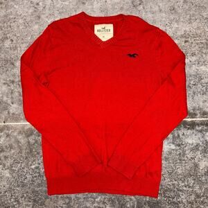 Y2K Hollister Red V Neck Sweater Medium